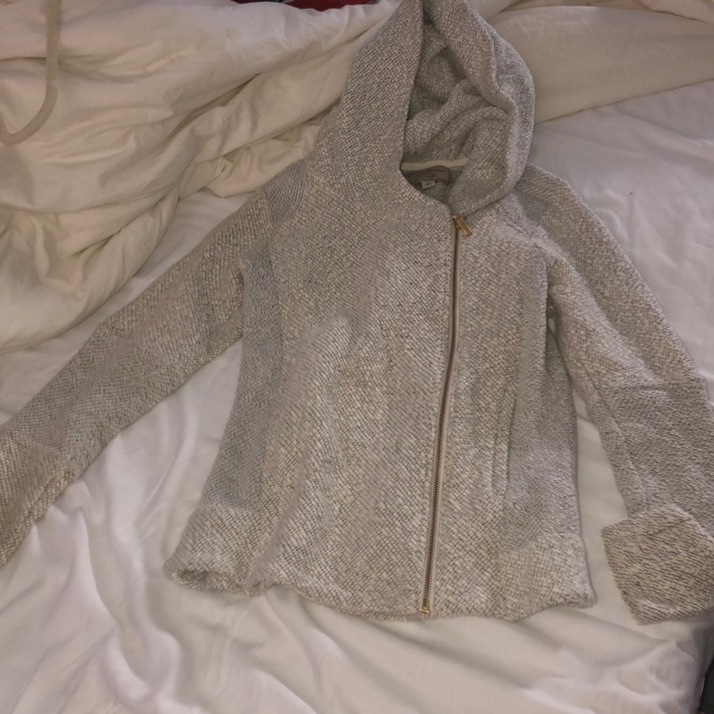 Lucky brand light gray knit jacket